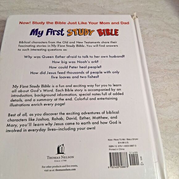 My First Study Bible: Exploring Gods Word On My Own - Hardcover - GOOD - Picture 2 of 14